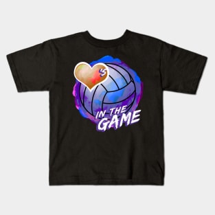 Volleyball - Hearts In The Game - Dirty Blue Kids T-Shirt